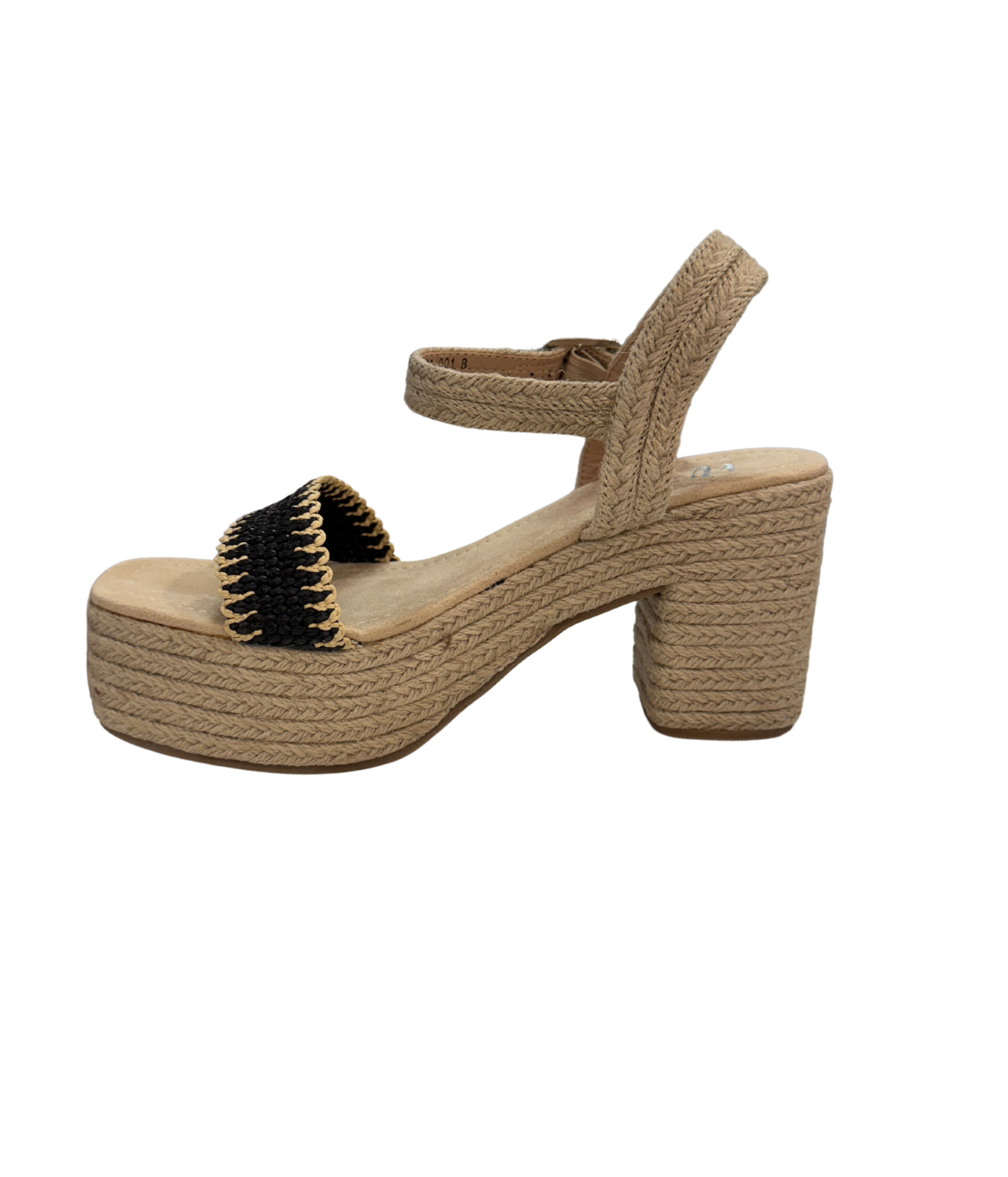 Elise Wedge Black Sandals With Ankle Strap Comfort Fit Naughty Monkey